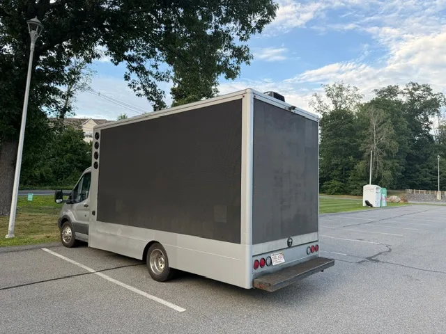 Rear 7 ft x 7 ft LED screen on the Spark Trucks billboard truck for sale